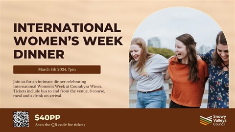 International Women’s Week Dinner at Courabyra Wines